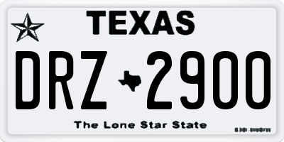 TX license plate DRZ2900