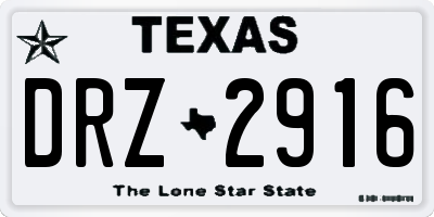 TX license plate DRZ2916