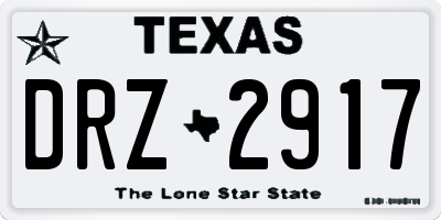 TX license plate DRZ2917