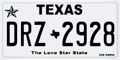 TX license plate DRZ2928