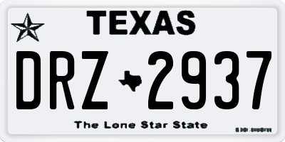 TX license plate DRZ2937