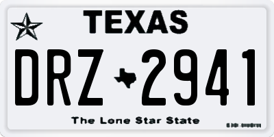 TX license plate DRZ2941