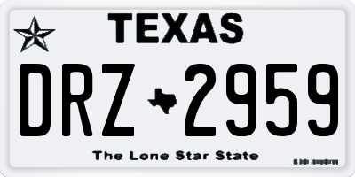 TX license plate DRZ2959