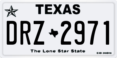 TX license plate DRZ2971