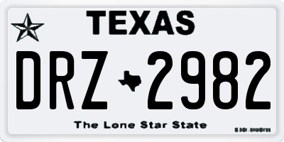 TX license plate DRZ2982