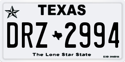 TX license plate DRZ2994