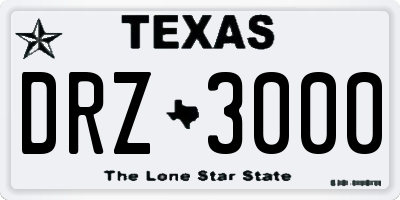 TX license plate DRZ3000