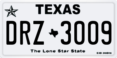 TX license plate DRZ3009
