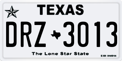 TX license plate DRZ3013