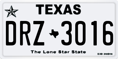 TX license plate DRZ3016