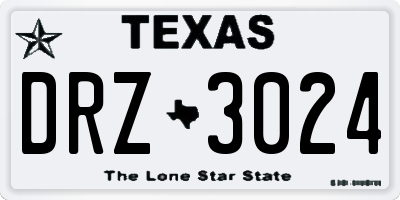 TX license plate DRZ3024