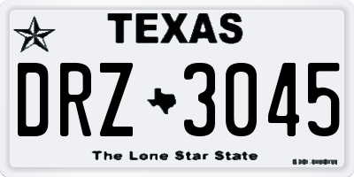 TX license plate DRZ3045