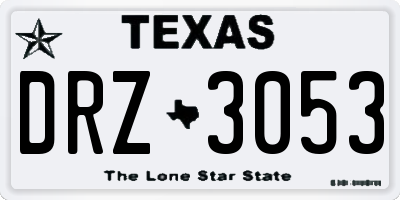 TX license plate DRZ3053
