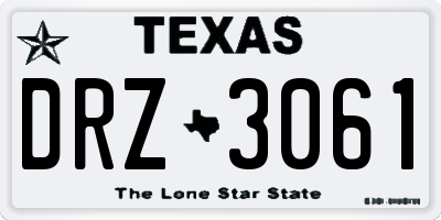 TX license plate DRZ3061