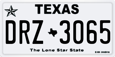 TX license plate DRZ3065