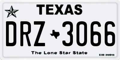 TX license plate DRZ3066
