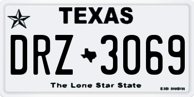 TX license plate DRZ3069