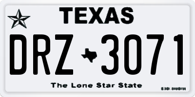 TX license plate DRZ3071