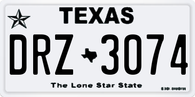 TX license plate DRZ3074