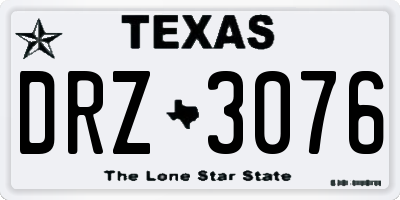 TX license plate DRZ3076