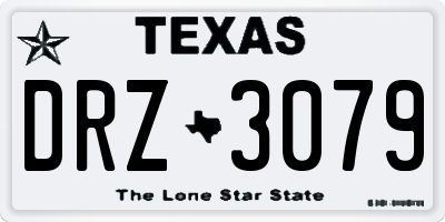 TX license plate DRZ3079
