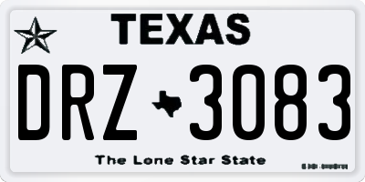 TX license plate DRZ3083
