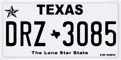 TX license plate DRZ3085