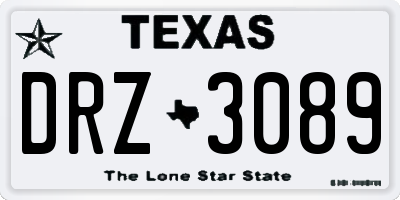 TX license plate DRZ3089