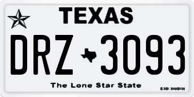 TX license plate DRZ3093