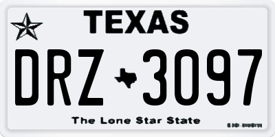 TX license plate DRZ3097
