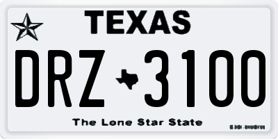TX license plate DRZ3100