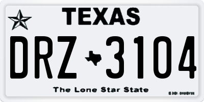 TX license plate DRZ3104