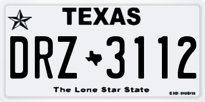 TX license plate DRZ3112