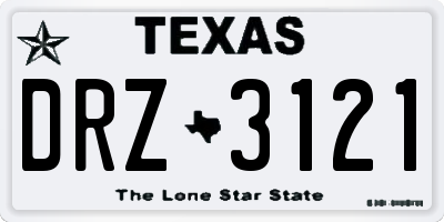 TX license plate DRZ3121