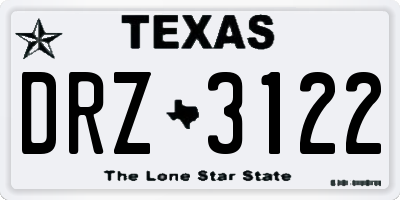 TX license plate DRZ3122