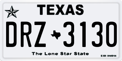 TX license plate DRZ3130