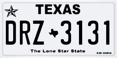 TX license plate DRZ3131