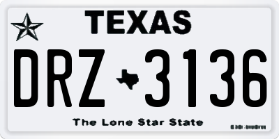 TX license plate DRZ3136