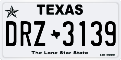 TX license plate DRZ3139