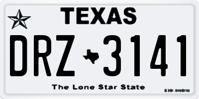 TX license plate DRZ3141