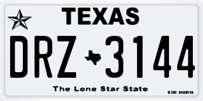 TX license plate DRZ3144