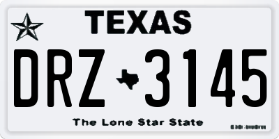 TX license plate DRZ3145