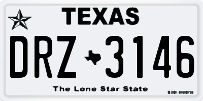 TX license plate DRZ3146