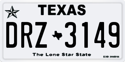 TX license plate DRZ3149