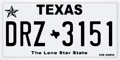 TX license plate DRZ3151