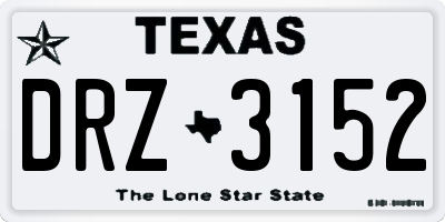 TX license plate DRZ3152