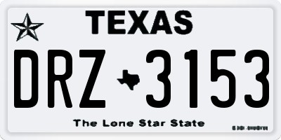 TX license plate DRZ3153