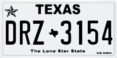 TX license plate DRZ3154