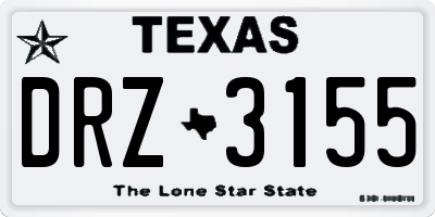 TX license plate DRZ3155