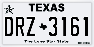 TX license plate DRZ3161